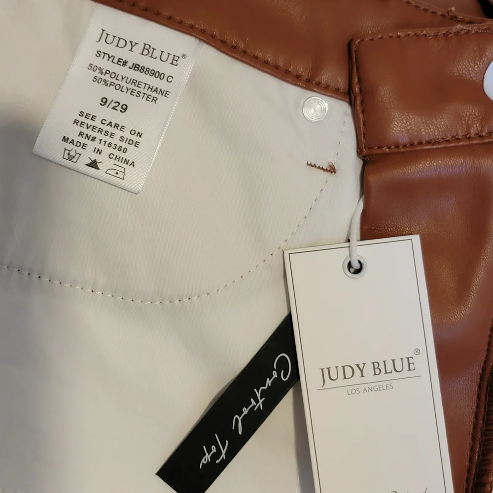Judy Blue Camel Brown Trousers - Picture 8 of 12